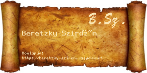 Beretzky Szirén névjegykártya